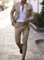 Men’s Linen-Blend Slim-Fit Two-Piece Suit - Image 9