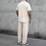 Men’s Light Apricot Casual Shirt & Trousers Set - Image 2