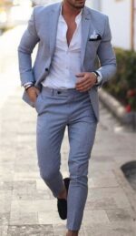 Men’s Linen-Blend Slim-Fit Two-Piece Suit - Image 7