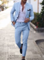 Men’s Linen-Blend Slim-Fit Two-Piece Suit - Image 2