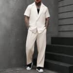 Men’s Light Apricot Casual Shirt & Trousers Set - Image 3