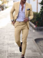 Men’s Linen-Blend Slim-Fit Two-Piece Suit - Image 3