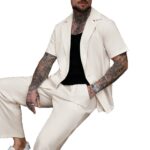 Men’s Light Apricot Casual Shirt & Trousers Set - Image 4