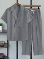 Men’s Light Apricot Casual Shirt & Trousers Set - Image 7
