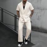 Men’s Light Apricot Casual Shirt & Trousers Set