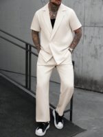 Men’s Light Apricot Casual Shirt & Trousers Set - Image 6