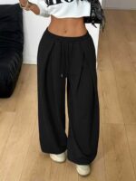 Women’s High-Waisted Pleated Wide-Leg Casual Pants - Image 3