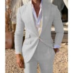 Men’s Slim-Fit Light Business Two-Piece Suit Set - Image 3