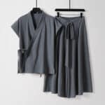 Men’s Chinese-Style Cotton-Blend Tang Suit Vest & Trousers Set - Image 3