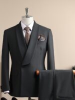 Men’s Taupe Shawl-Lapel One-Button Two-Piece Suit Set - Image 2