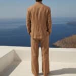 Men’s Retro Brown Jacket & Trousers Two-Piece Set - Image 3