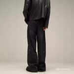 Men’s Black Relaxed-Fit Denim Trousers - Image 4