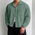 Men’s Corduroy Raglan-Sleeve Overshirt - Image 7