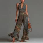 Women’s Pleated Halter Neck Wide-Leg Jumpsuit - Image 6