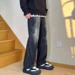 Men’s Retro Washed Straight-Leg Distressed Jeans - Image 2
