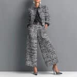 Women’s Lapel Cropped Jacket & Wide-Leg Pants Suit - Image 5