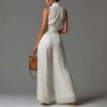 Women’s Pleated Halter Neck Wide-Leg Jumpsuit - Image 3