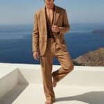 Men’s Retro Brown Jacket & Trousers Two-Piece Set - Image 2