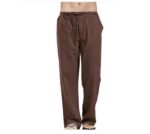 Men’s Linen-Style Loose-Fit Casual Trousers - Image 3