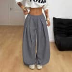 Women’s High-Waisted Pleated Wide-Leg Casual Pants - Image 7