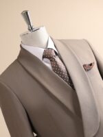 Men’s Taupe Shawl-Lapel One-Button Two-Piece Suit Set - Image 4