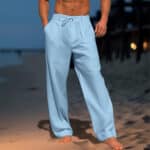 Men’s European-Inspired Linen-Style Summer Beach Trousers - Image 6