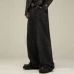 Men’s Black Relaxed-Fit Denim Trousers