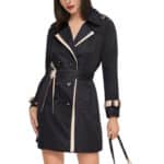 Women’s Korean-Inspired Two-Tone Double-Breasted Coat - Image 5