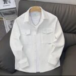 Men’s Casual Slim-Fit Long-Sleeve Shirt Coat - Image 9