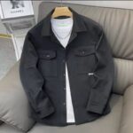 Men’s Casual Slim-Fit Long-Sleeve Shirt Coat - Image 4
