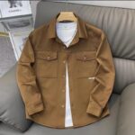 Men’s Casual Slim-Fit Long-Sleeve Shirt Coat - Image 3