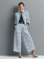 Women’s Lapel Cropped Jacket & Wide-Leg Pants Suit - Image 4