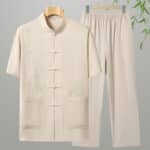 Men’s Cotton Short-Sleeve Leisure Shirt & Trousers Set - Image 2