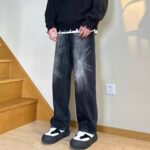 Men’s Retro Washed Straight-Leg Distressed Jeans - Image 7