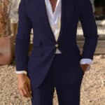 Men’s Slim-Fit Light Business Two-Piece Suit Set