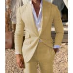 Men’s Slim-Fit Light Business Two-Piece Suit Set - Image 7