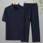 Men’s Cotton Short-Sleeve Leisure Shirt & Trousers Set - Image 3