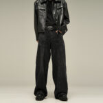 Men’s Black Relaxed-Fit Denim Trousers - Image 6