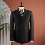 Men’s Black Peak-Lapel Gurkha Trousers Suit Set - Image 2