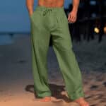 Men’s European-Inspired Linen-Style Summer Beach Trousers - Image 4