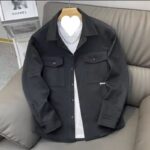 Men’s Casual Slim-Fit Long-Sleeve Shirt Coat - Image 7