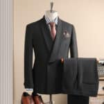 Men’s Taupe Shawl-Lapel One-Button Two-Piece Suit Set - Image 5