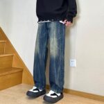 Men’s Retro Washed Straight-Leg Distressed Jeans - Image 5
