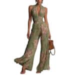 Women’s Pleated Halter Neck Wide-Leg Jumpsuit - Image 7