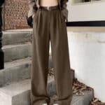 Women’s Chenille Asymmetrical Wide-Leg Trousers