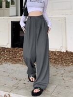 Women’s Chenille Asymmetrical Wide-Leg Trousers - Image 2
