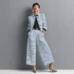 Women’s Lapel Cropped Jacket & Wide-Leg Pants Suit - Image 6