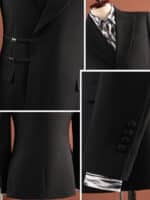 Men’s Black Peak-Lapel Gurkha Trousers Suit Set - Image 5