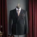 Men’s Dark Brown Double-Breasted Peak-Lapel 3-Piece Suit Set - Image 3