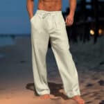 Men’s European-Inspired Linen-Style Summer Beach Trousers - Image 2